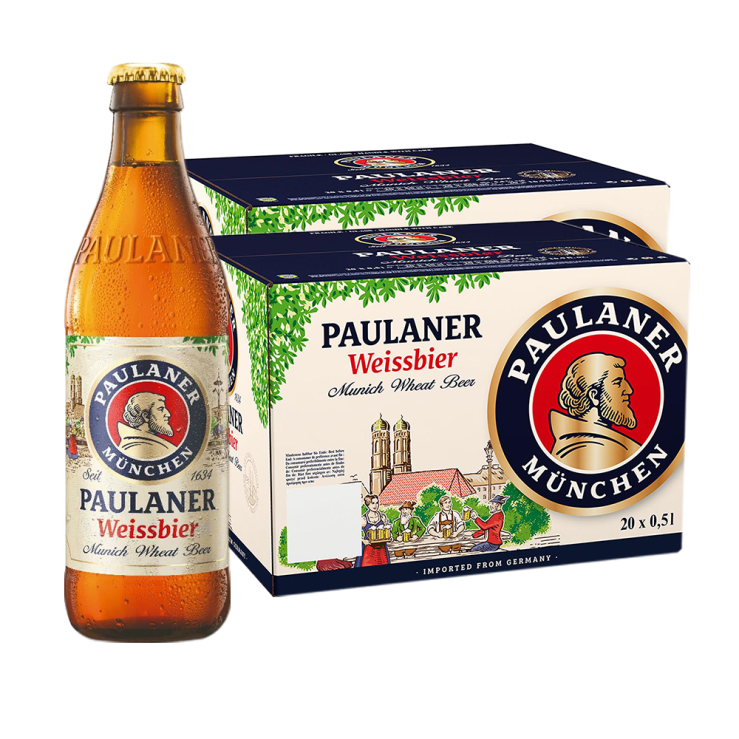 Paulaner Hefe Weissbier Naturtrub 500ml Bottle X40 (2 Cases)