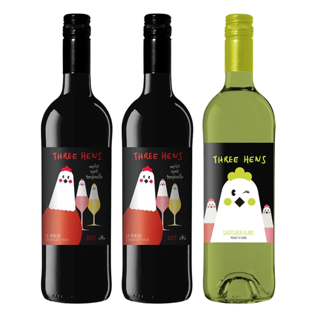 Buy 2x Three Hens Red 750ml Get 1x FREE Three Hens Sauvignon Blanc 750ml (Total 3 Bottles)