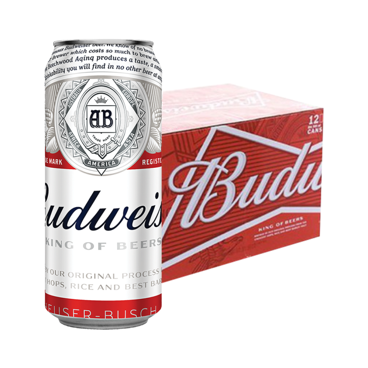 Budweiser Beer 500ml Can x12 (Case)