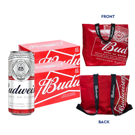 Buy 2x Case of Budweiser Beer 500ml Can x12 (Total 2 Cases) with FREE 1pc. Budweiser Cooler Bag