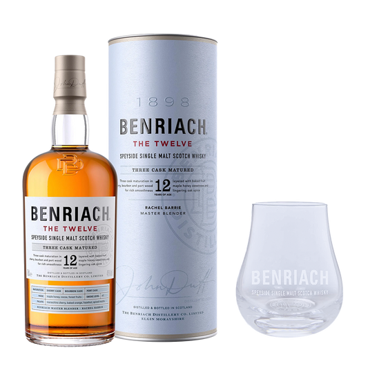 Benriach 12YO Scotch Whiskey 700ml with FREE 1x Benriach Spey Glass