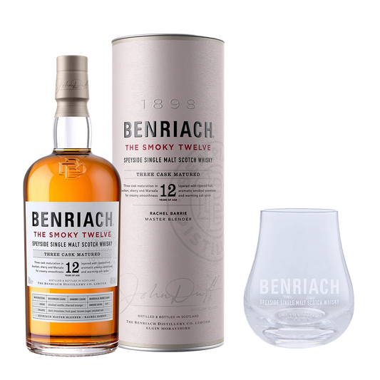 Benriach 12YO The Smoky Twelve Whiskey 700ml with FREE 1x Benriach Spey Glass