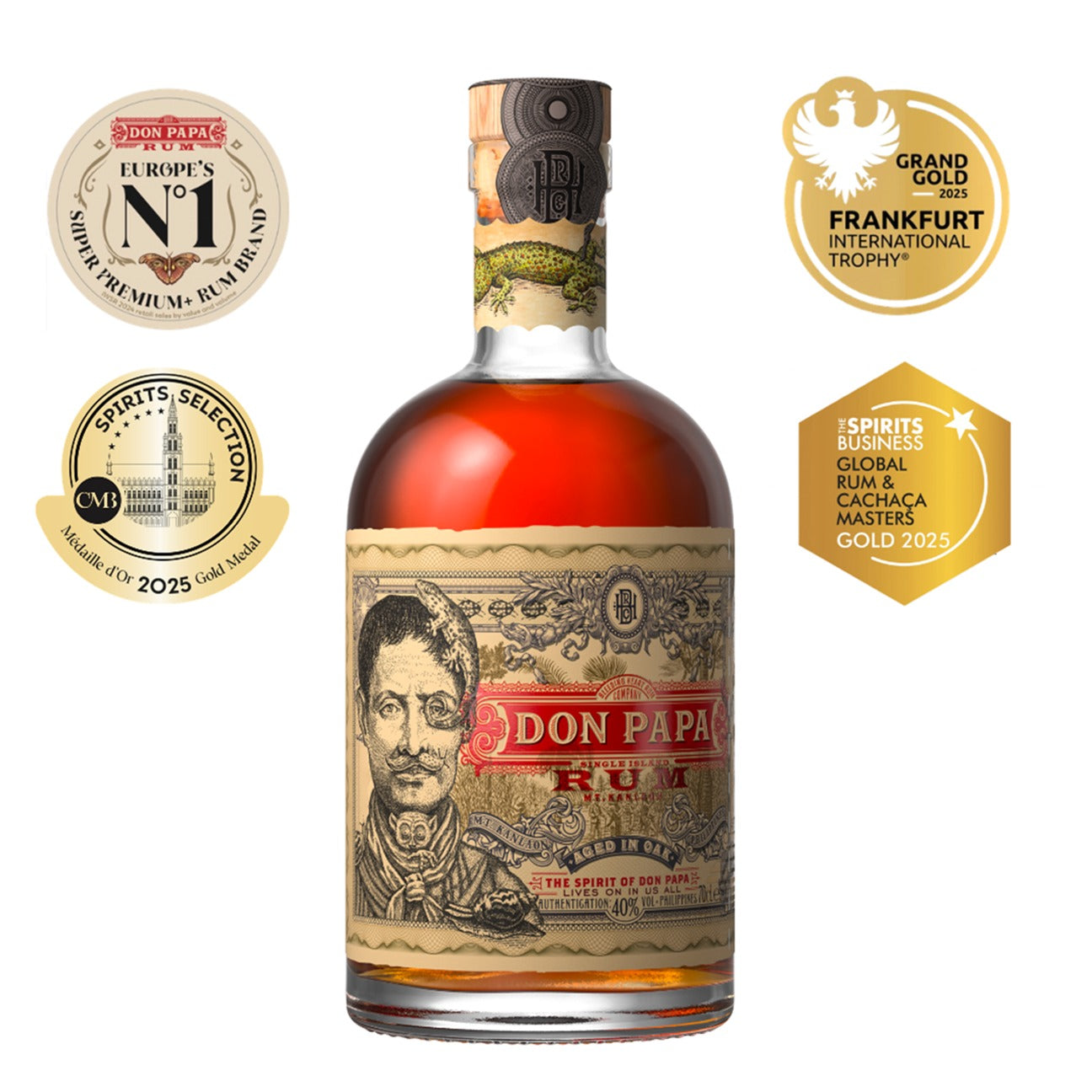 Don Papa Single Island Rum 700ml (Naked, Bottle Only)