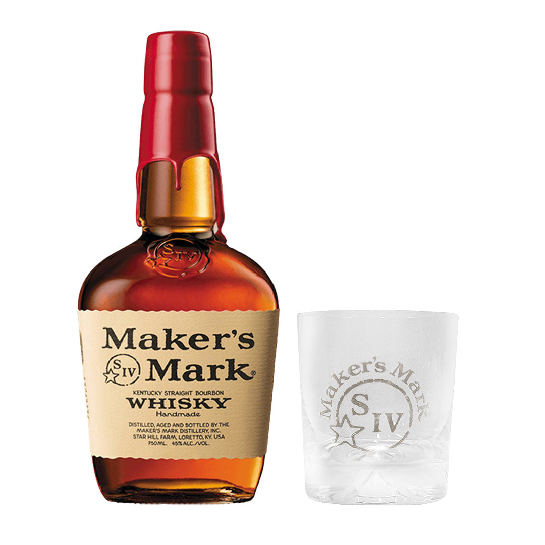 Maker's Mark 750ml with FREE 1x Maker's Mark Rock Glass