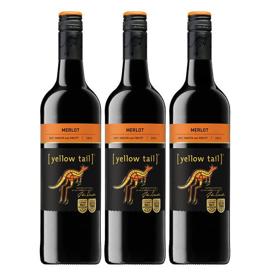 3x Yellow Tail Merlot 750ml