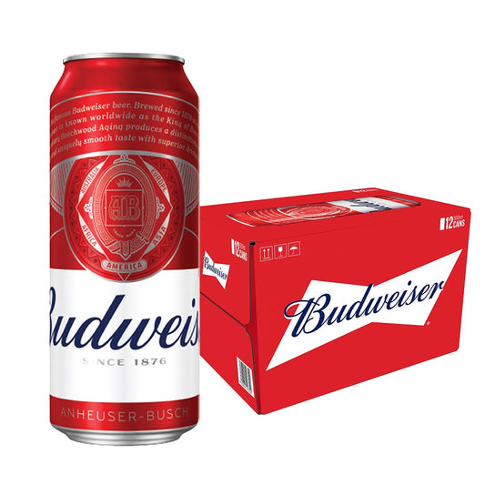 Budweiser Beer 500ml Can x12 (Case)
