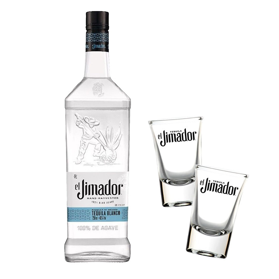 El Jimador Blanco Silver Tequila 750ml with FREE 2x El Jimador Shot Glass
