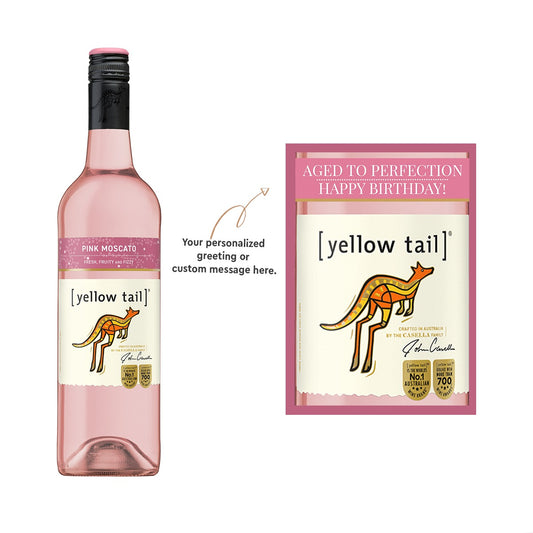 Yellow Tail Pink Moscato 750ml with FREE Personalized Wine Label