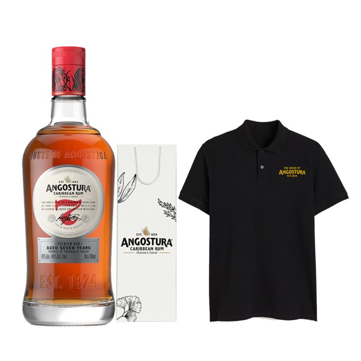 Angostura 7yo Premium Aged Rum 700ml with FREE 1x Angostura Shirt and 1x Angostura Gift Bag