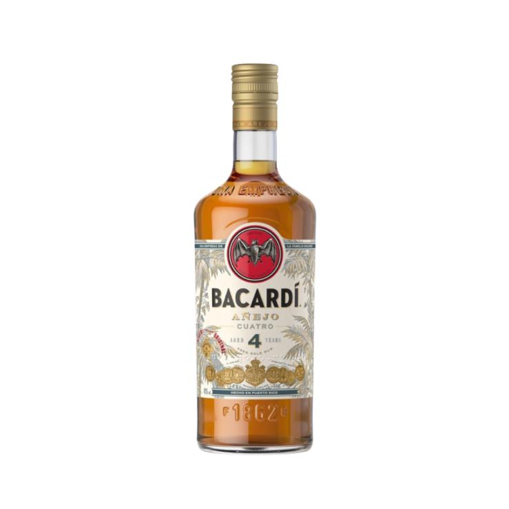 Bacardi Anejo Cuatro 4 Year Old Rum 700ml