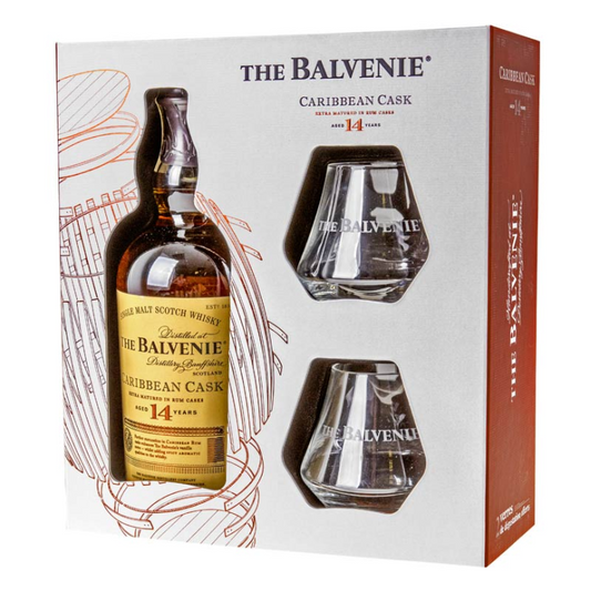 Balvenie 14yo Carribean Cask 700ml with FREE 2x Balvenie Glass