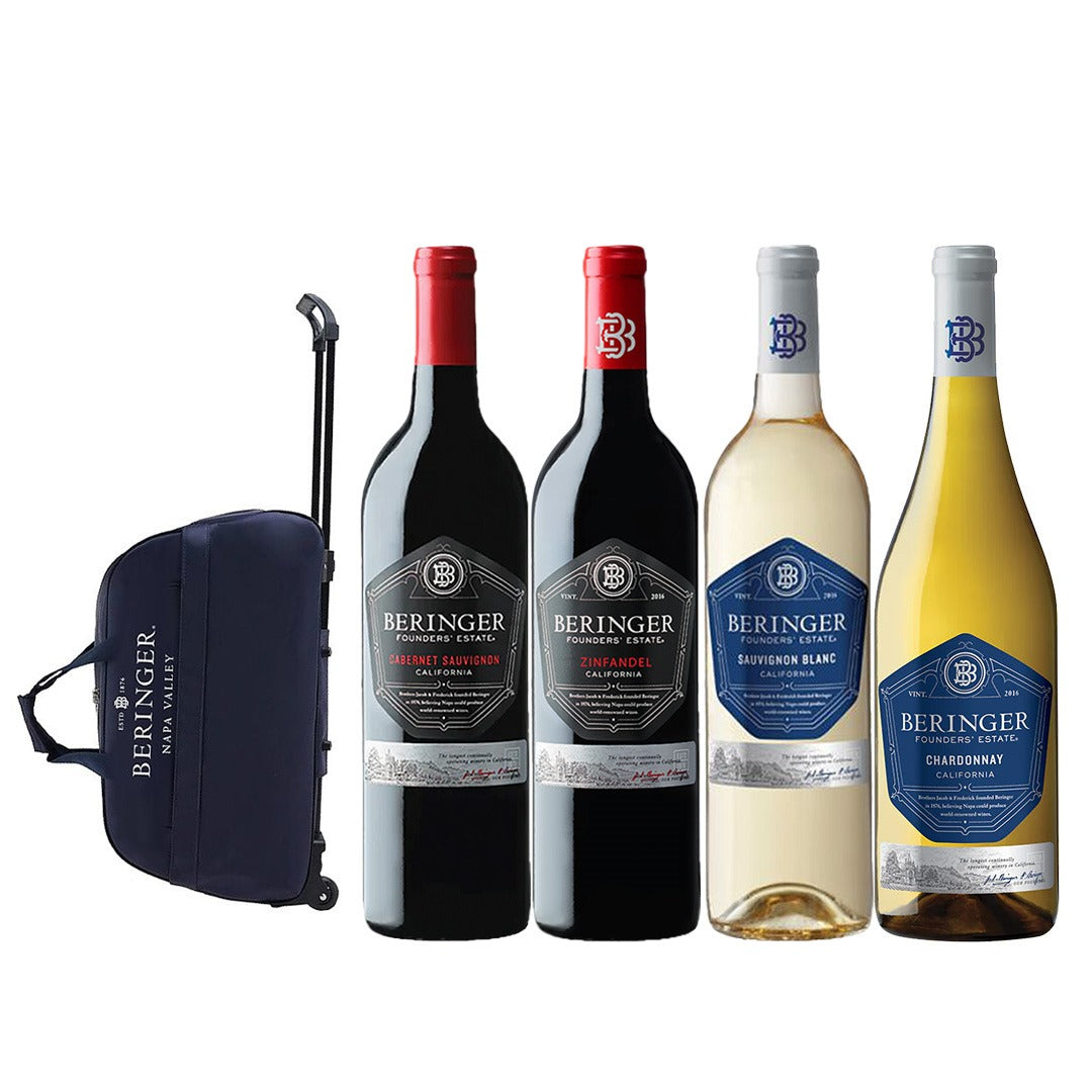 Buy 4x Bottles of ANY Beringer Founders Estate 750ml (Zinfandel, Chardonnay, Sauvignon Blanc, Cabernet Sauvignon) with FREE 1pc. Beringer Carry-On Trolley Bag