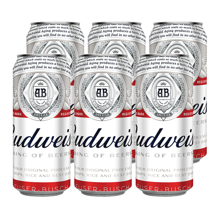 Budweiser Beer 500ml Can x6