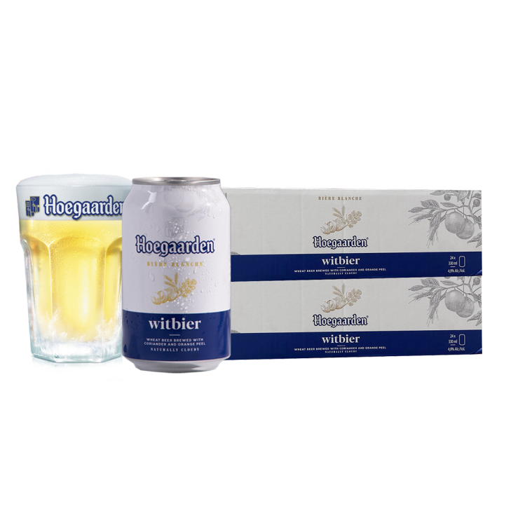 Buy 1 Take 1 Case: Hoegaarden White 330ml Can x24 (Total 2 Cases) w/ FREE 1pc. Hoegaarden 330ml Glass