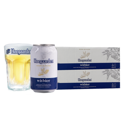 Buy 1 Take 1 Case: Hoegaarden White 330ml Can x24 (Total 2 Cases) w/ FREE 1pc. Hoegaarden 330ml Glass