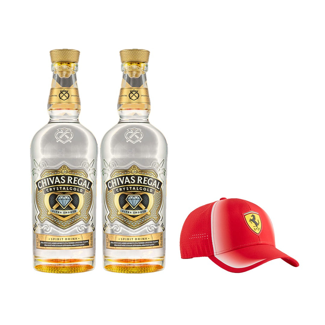 Buy 2x Chivas Regal Crystal Gold 700ml with FREE 1x Official Ferrari Team Cap
