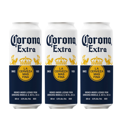 Corona Extra Beer 500ml Can x3