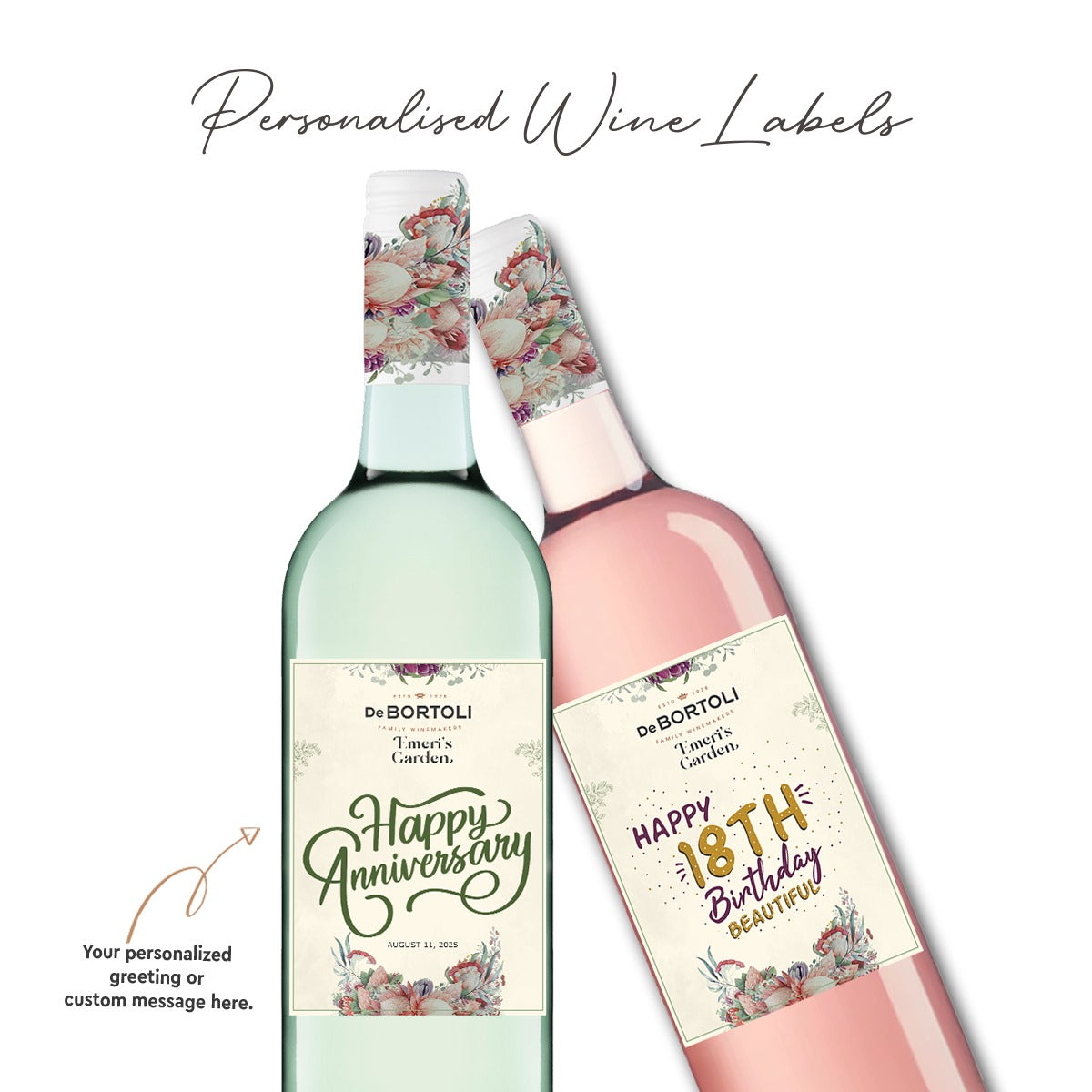 Emeri's Garden Moscato Wine with FREE Personalized Wine Label