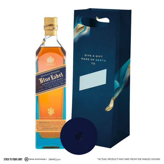 Johnnie Walker Blue Label 750ml with FREE JW Blue Gift Bag and Leather Coaster