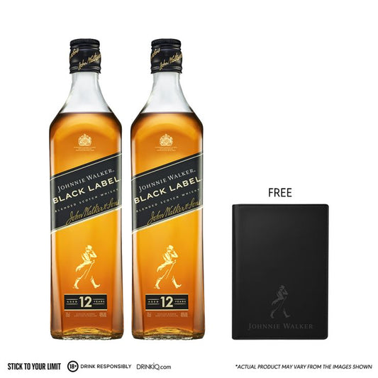 Buy 2x Johnnie Walker Black Label 700ml with FREE 1x Johnnie Walker Passport Holder