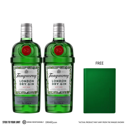 Buy 2x Tanqueray London Dry Gin 750ml with FREE 1x Tanqueray Passport Holder