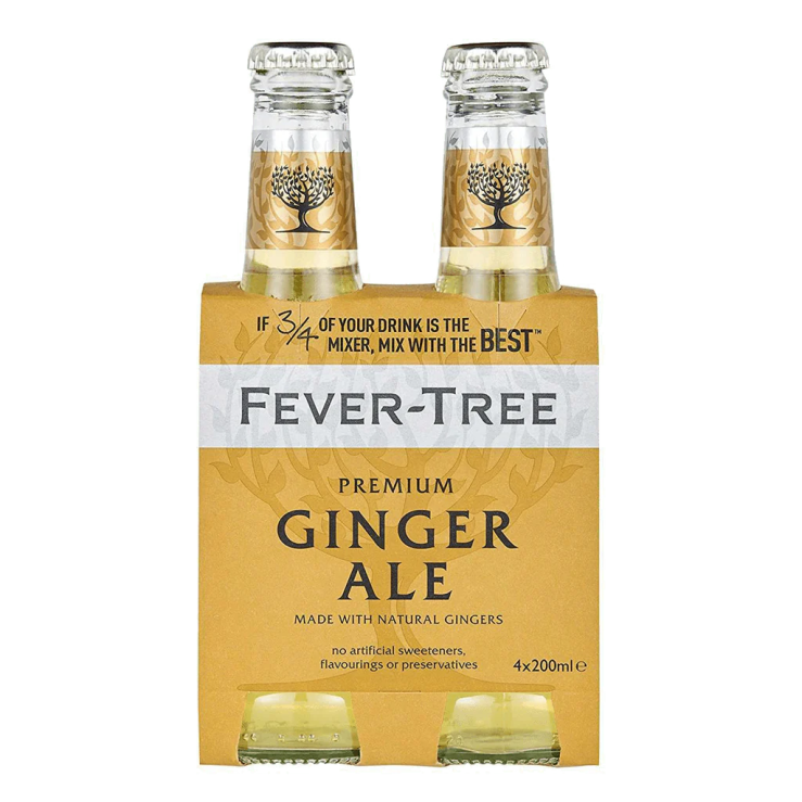 Fever Tree Premium Ginger Ale 200ml Bottle Pack (Total 4 Bottles)