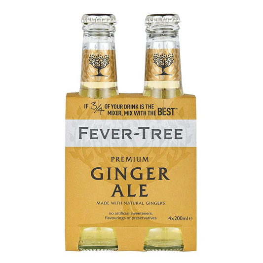 Fever Tree Premium Ginger Ale 200ml Bottle Pack (Total 4 Bottles)