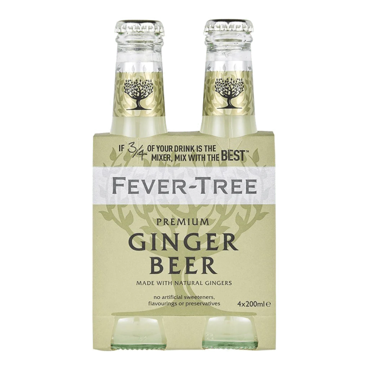 Fever Tree Premium Ginger Beer 200ml Bottle Pack (Total 4 Bottles)