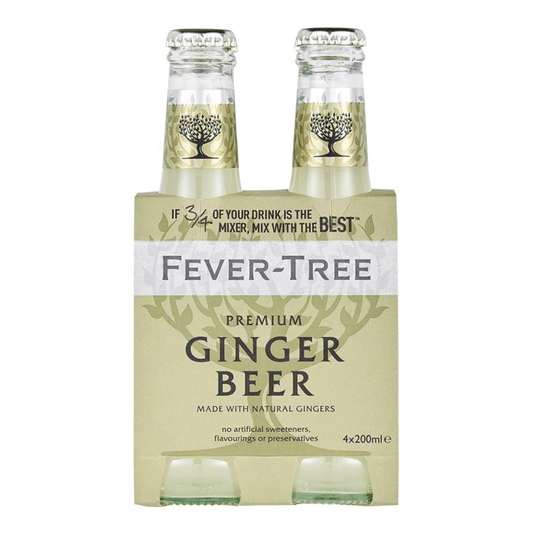 Fever Tree Premium Ginger Beer 200ml Bottle Pack (Total 4 Bottles)