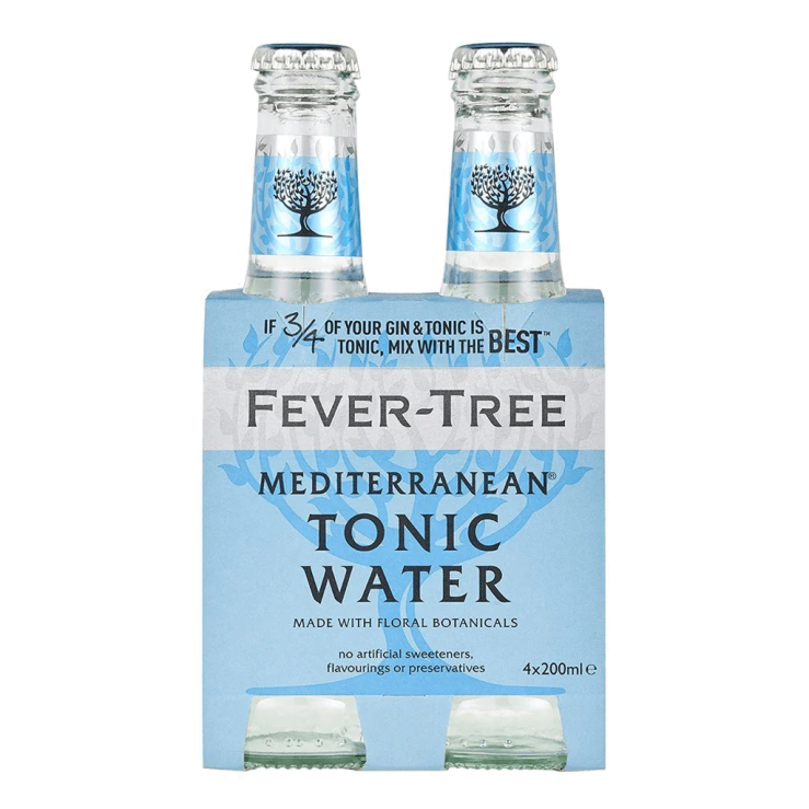 Fever Tree Mediterranean Tonic Water 200ml Bottle Pack (Total 4 Bottles)