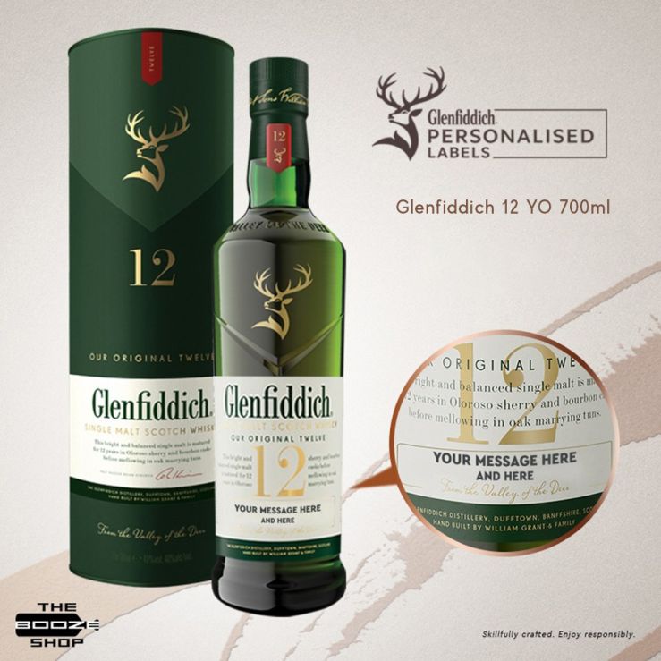 Glenfiddich 12 Year Old 700ml w/ Personalized Label