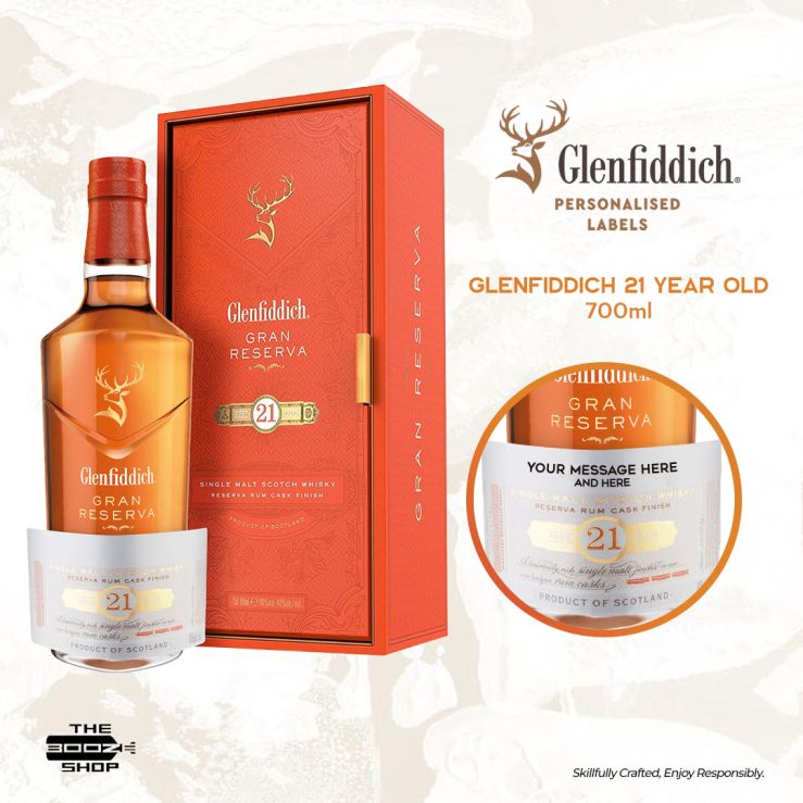 Glenfiddich 21 Year Old Gran Reserva 700ml w/ Personalized Label