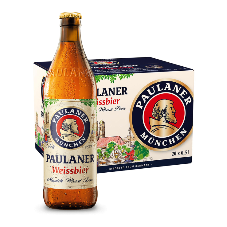 Paulaner Hefe Weissbier Naturtrub 500ml Bottle x20 (Case)