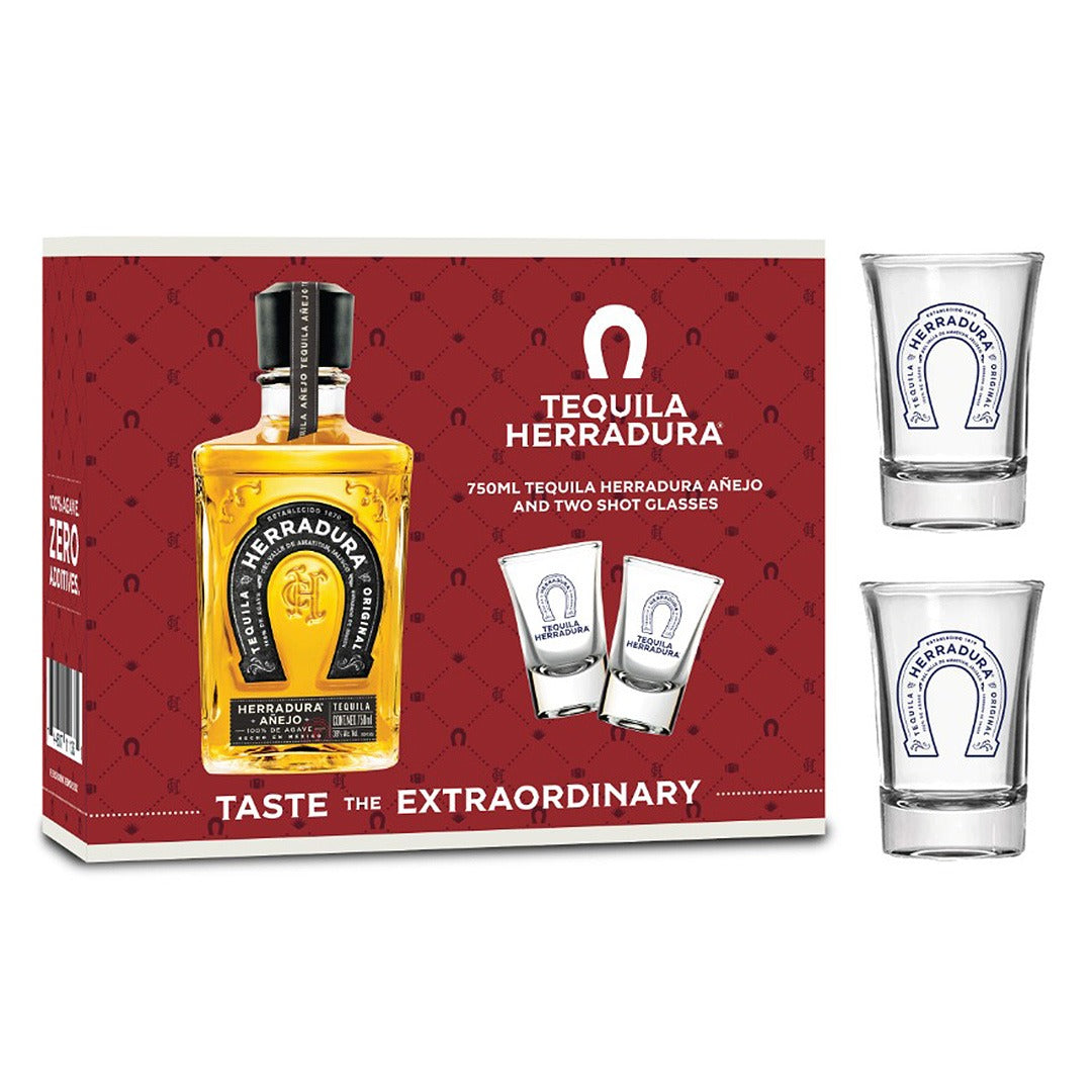 Herradura Anejo Tequila 750ml with FREE 2x Herradura Shot Glass
