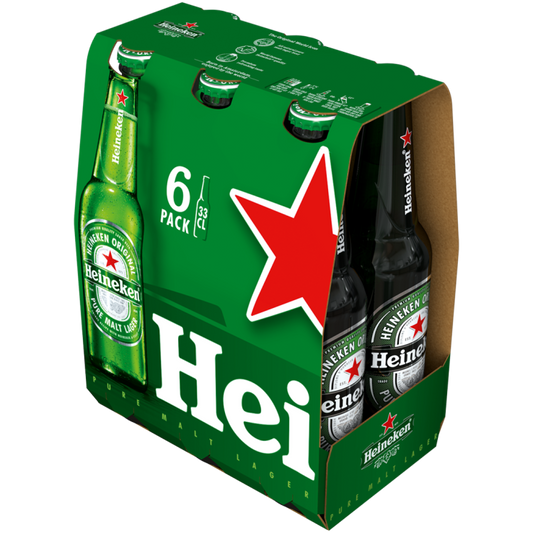 Heineken Original Beer Bottle 330ml 6 Pack
