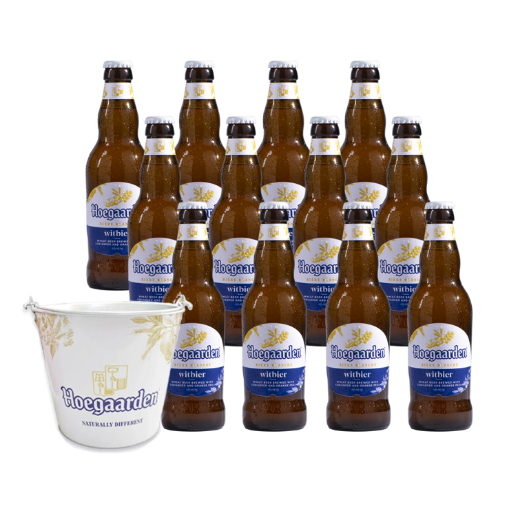 Hoegaarden White Beer 330ml Bottle X12 w/ FREE 1pc. Hoegaarden bucket
