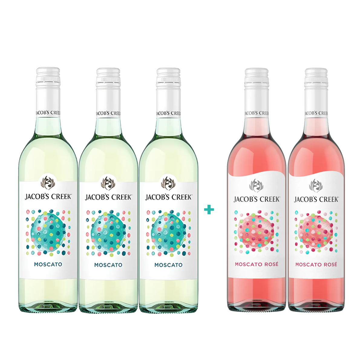 Jacob's Creek Dots Moscato White 750ml x3 with FREE 2 bottles of Jacob's Creek Dots Moscato Rosé 750ml