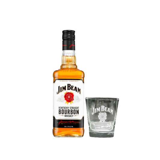 Jim Beam 1L w/ FREE 1pc. Jim Beam Rock Glass