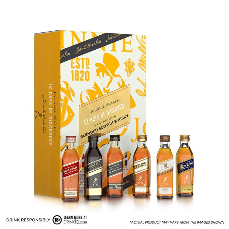 Johnnie Walker 12 Days of Discovery Advent Calendar Pack (Total 12x JW 50ml Mini)