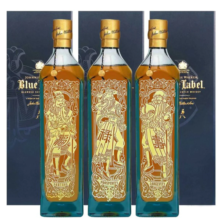 Johnnie Walker Blue Label 1L - 3 Gods Fu Lu Shou Collection: Fortune, Prosperity & Longevity (Total 3 Bottles) (PRE-ORDER)