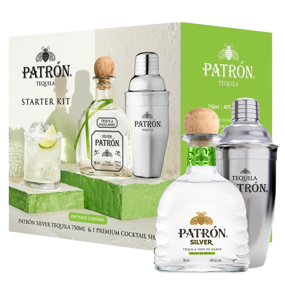 Patron Silver 750ml with FREE 1x Patron Cocktail Shaker