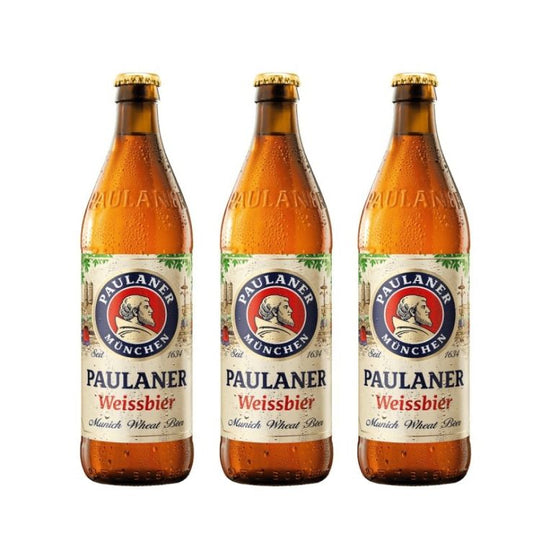 Paulaner Hefe Weissbier Naturtrub 500ml bottle x3