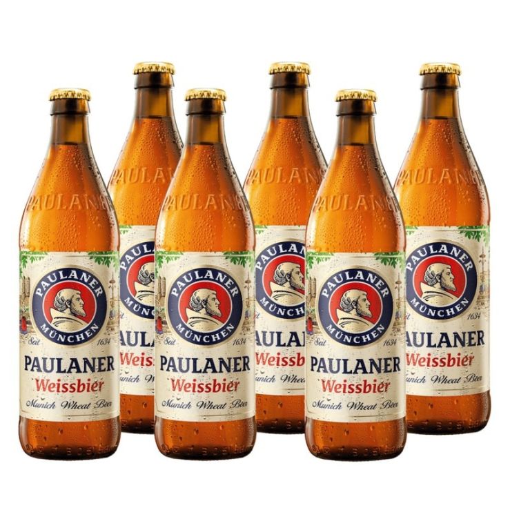 Paulaner Hefe Weissbier Naturtrub 500ml bottle x6