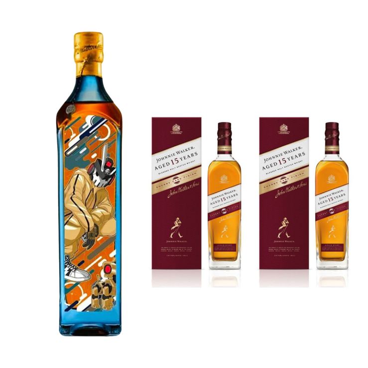 Buy 1x Johnnie Walker Blue Label 750ml Luxury Artist Collection "Dragon" designed by Quiccs Maiquez with FREE 2x Johnnie Walker 15YO Sherry 700ml