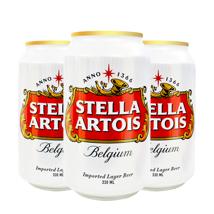 Stella Artois Beer 330ml Can x 3