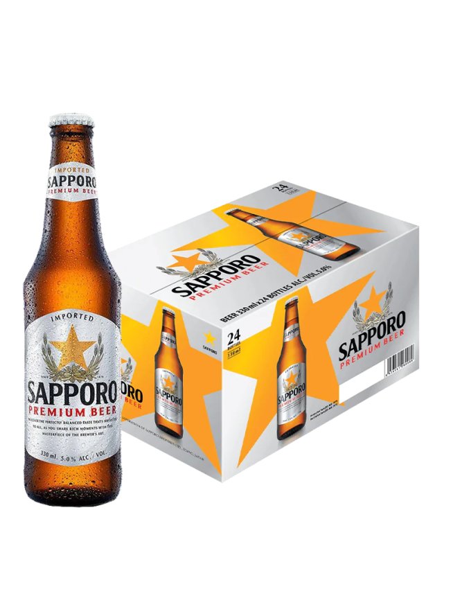 Sapporo 330ml Bottle x24 (Case)