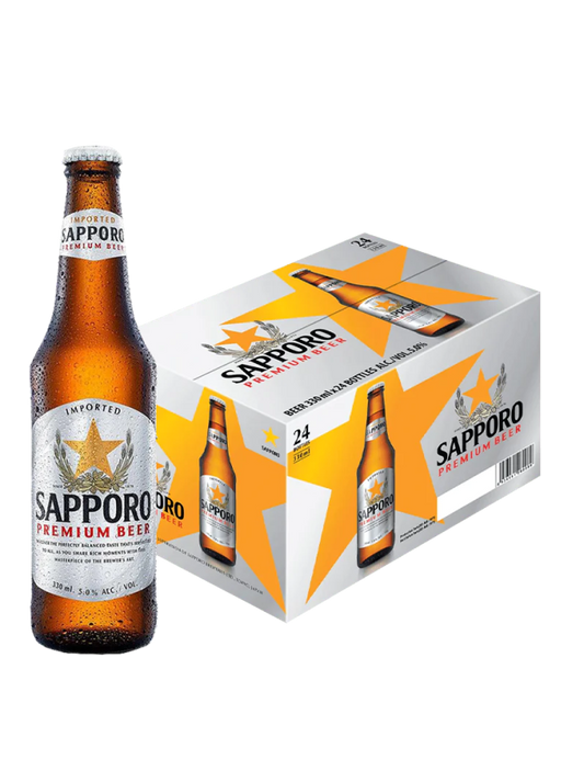 Sapporo 330ml Bottle x24 (Case)