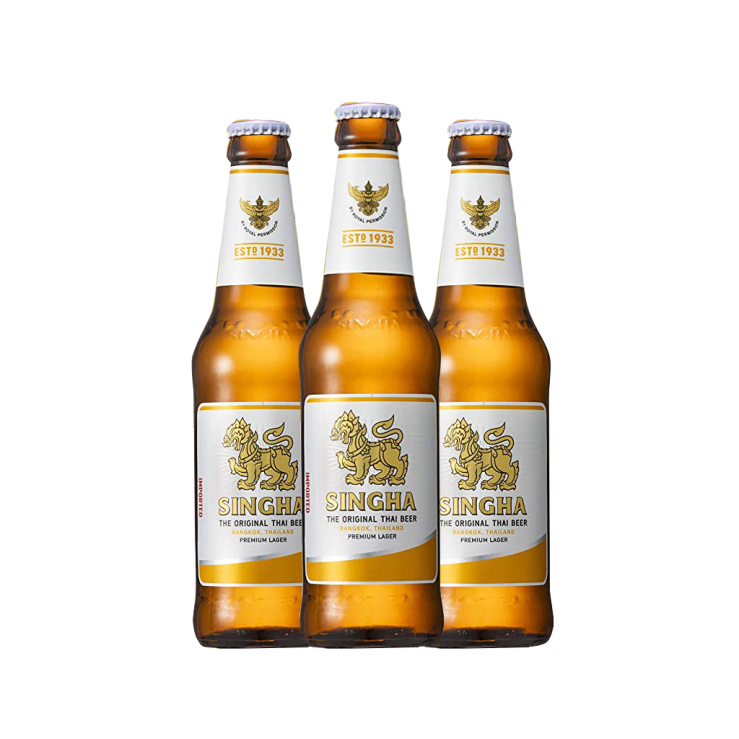 Singha Lager Beer 330ml bottle x 3