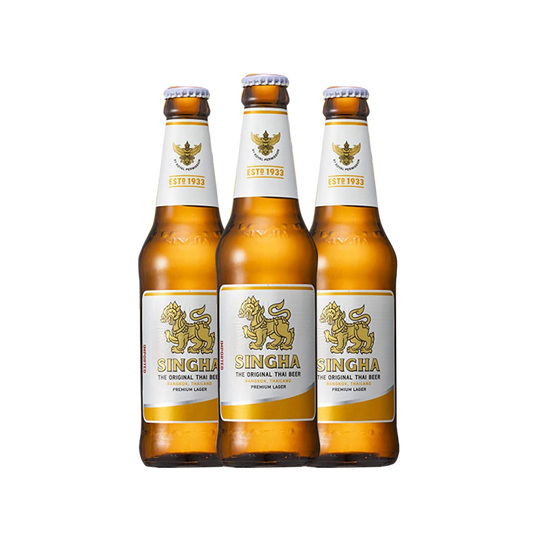 Singha Lager Beer 330ml bottle x3