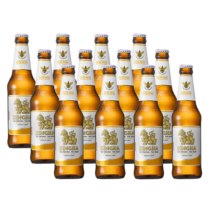Singha Lager Beer 330ml bottle x12